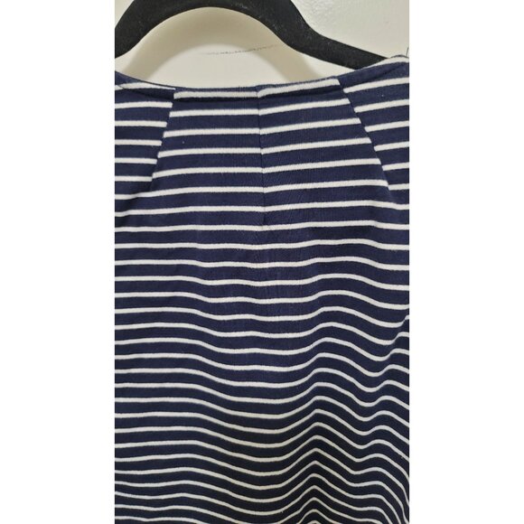 Chicos Women's Striped Jacket Size 2/L us Navy/White Cotton/Polyester Blend - Picture 7 of 8